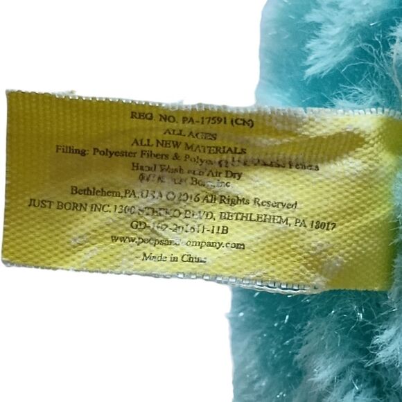 Peeps Bunny Rabbit Plush Blue Aqua Chevron Textured Pattern Stuffed Animal - Picture 3 of 16